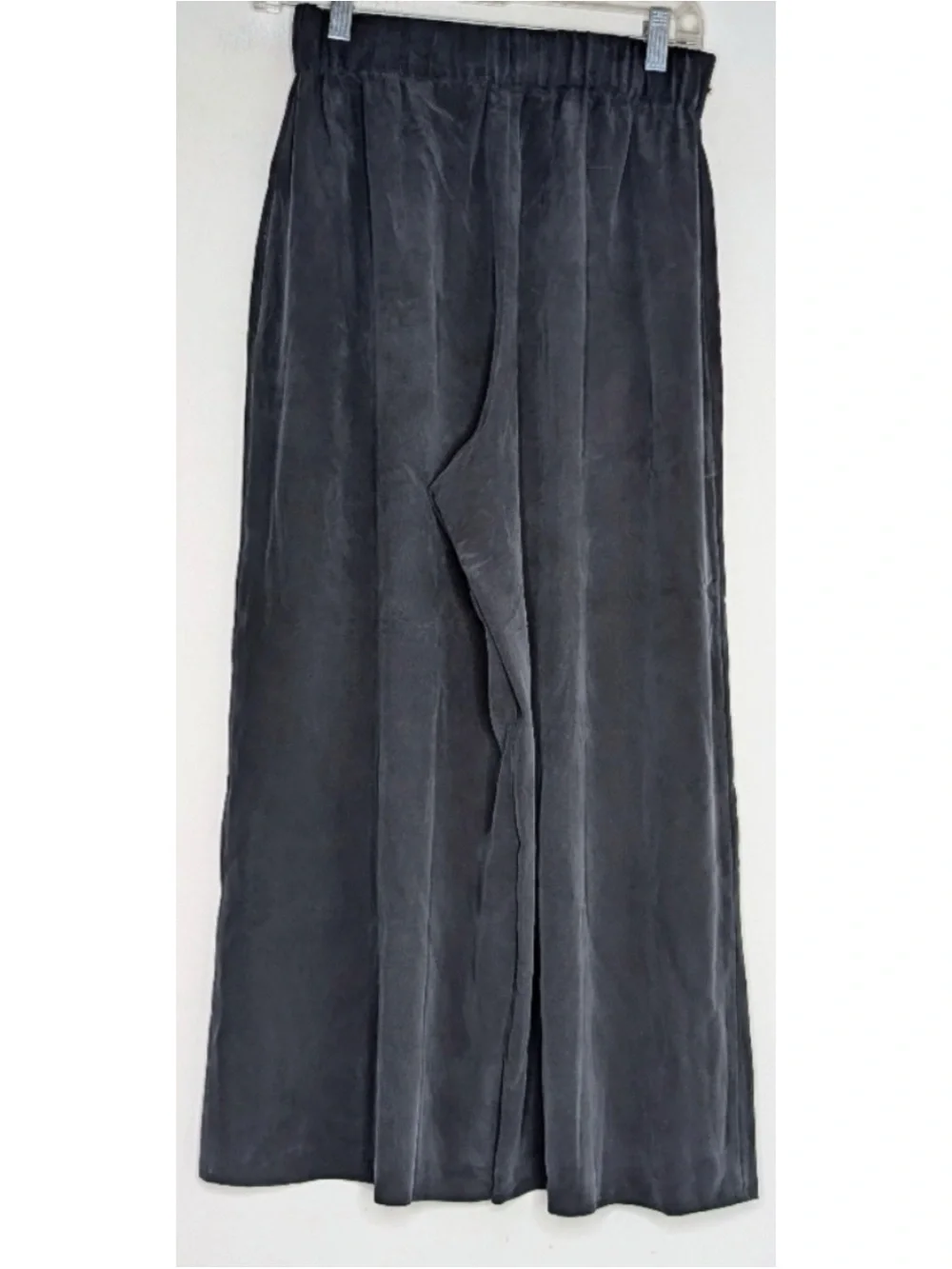 CUYANA - Washable Silk Wide-Leg Cropped Pant in Black Size XL